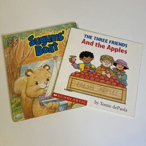 Vintage Childrens Books Lot Of 2 - Sugums Boat - The Three Friends & The Apples